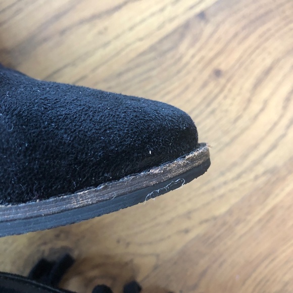 size 7 gently worn free people coconuts suede fringe booties Nashville party - Picture 4 of 6